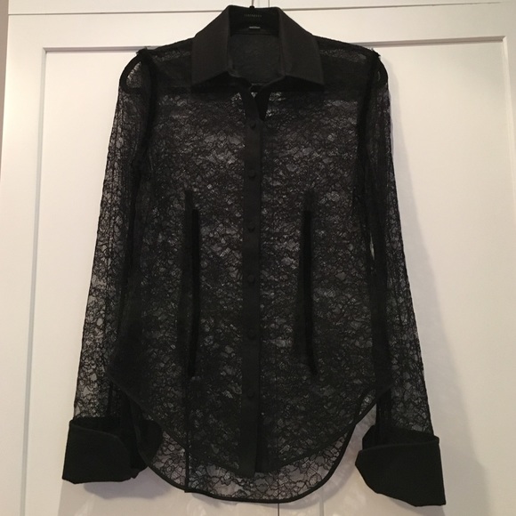 Alexander Wang collection black lace shirt- sz4