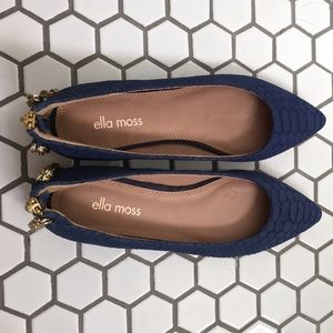 Ella Moss flats w/gold ankle chain & back zip