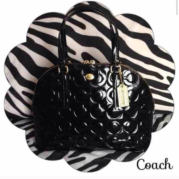 Coach Handbags - Coach Peyton Op Art Embossed In Black