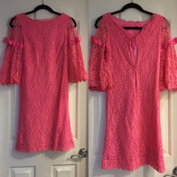 Vintage pink lace dress