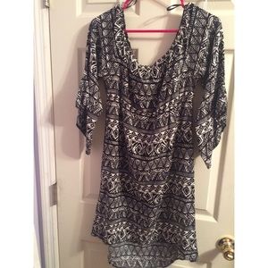 Black and white dress.
