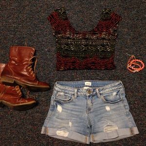 Tribal pattern crop top