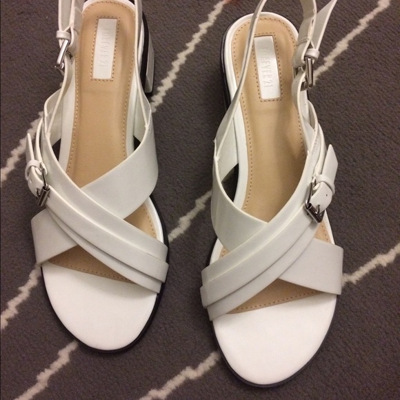 Dressy white flats