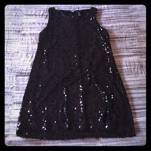 Black sequin mini dress