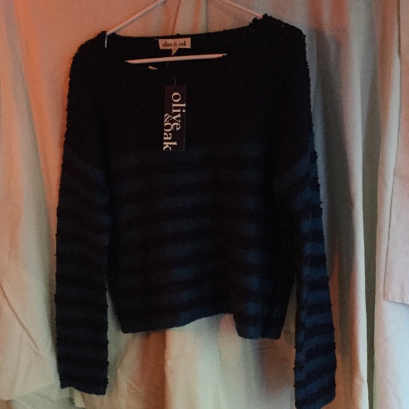Blue striped midi sweater