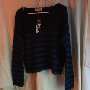 Blue striped midi sweater