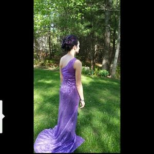 Purple sequin prom dress