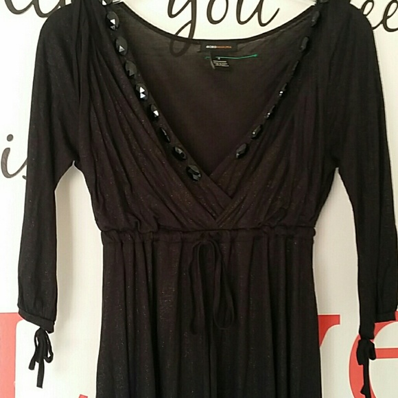 Bcbg Max Azria Black Sparkly Embellished Dress
