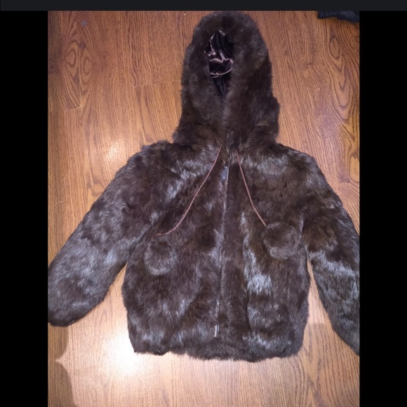 Unisex  kids mink  coat with hood