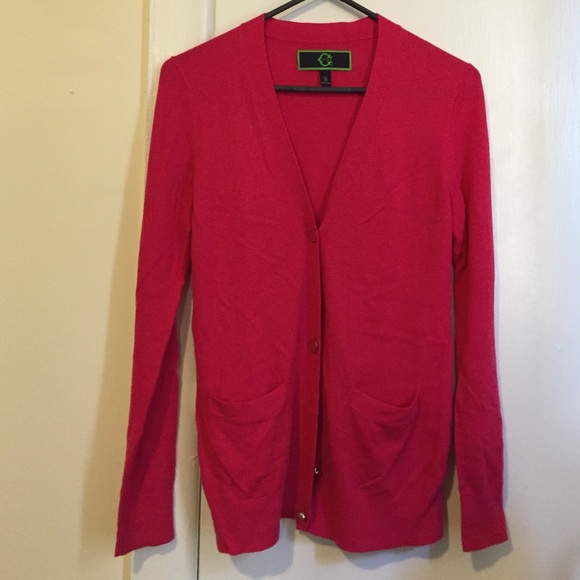 Bright pink button cardigan