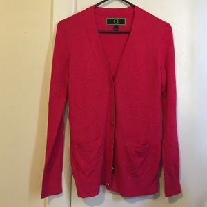 Bright pink button cardigan