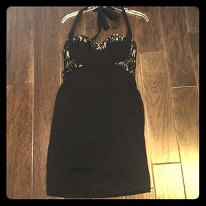 Black and nude lace dress