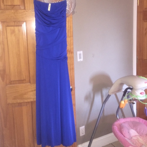 SOLD! Sleeveless royal blue long dress