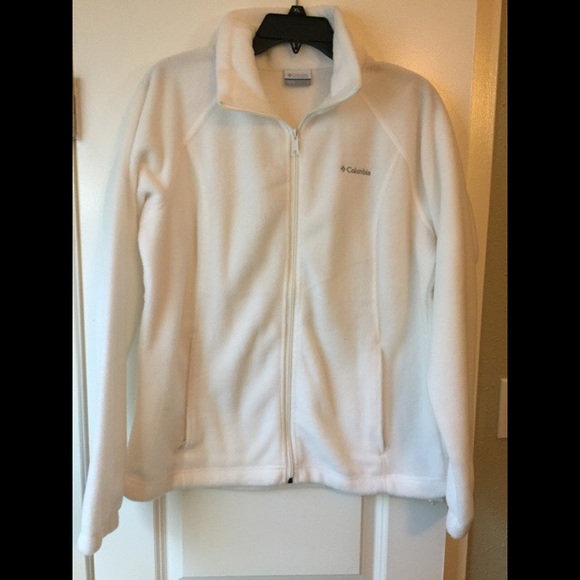 Columbia Jackets & Blazers - White Columbia Zip Up Fleece Jacket