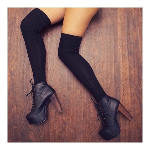 Jennifer's Chic Boutique  Accessories - • Black Knee Highs •