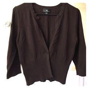 Brown 3/4 sleeve cardigan