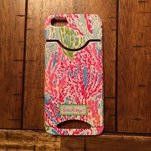 Lilly Pulitzer iPhone case with credit card slot.