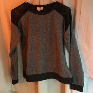 Grey top with sheer shoulders