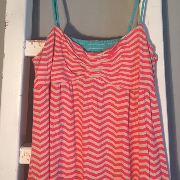 Orange & Cream Chevron Maxi Dress by Roxy - Picture 2 of 4