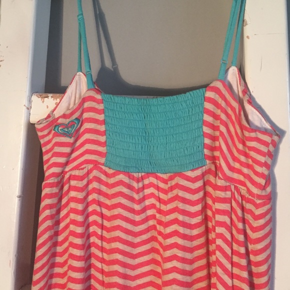 Orange & Cream Chevron Maxi Dress by Roxy - Picture 4 of 4