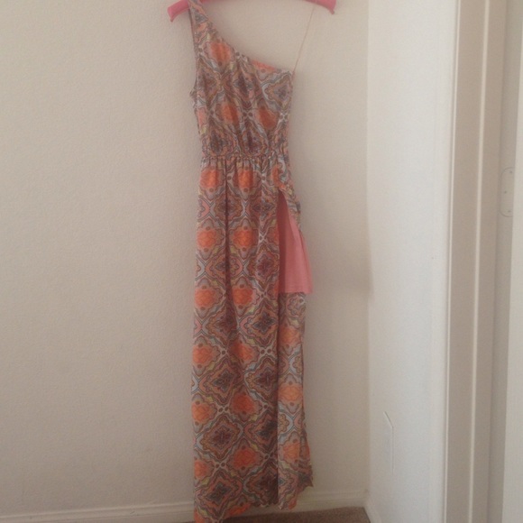 Charlotte Russe one shoulder maxi dress