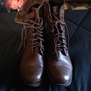 Chocolate Brown Combat Boots