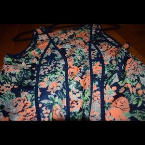 NWOT Nordstrom Floral Cutout Back Top