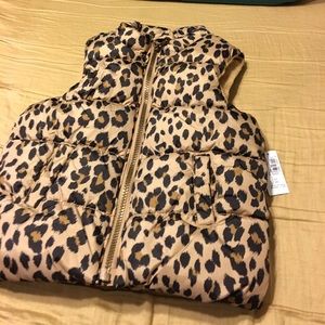 Cheetah fleece lined vest