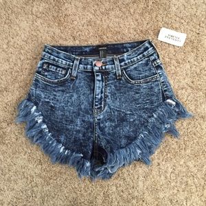 Forever 21 Ripped Denim Shorts