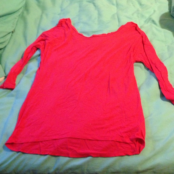 Charlotte Russe quarter sleeve hot pink shirt
