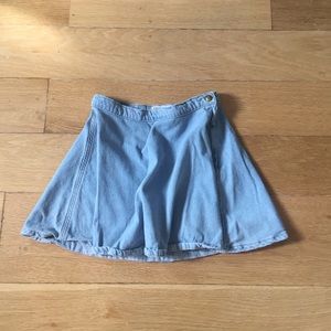 American Apparel light wash denim skirt
