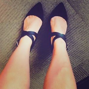 Joe's Aura Black Suede Heels