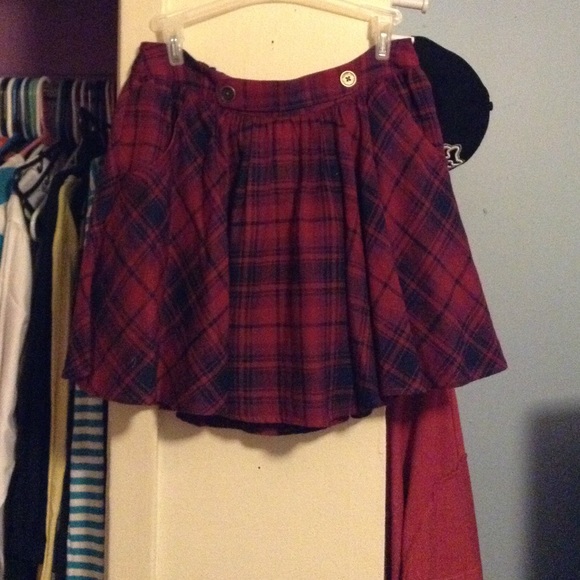Plaid skirt with pockets