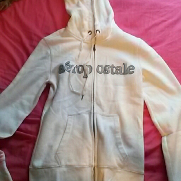 Aeropostale white zip hoodie