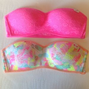 NWT Victoria's Secret  PINK padded bandeaus medium