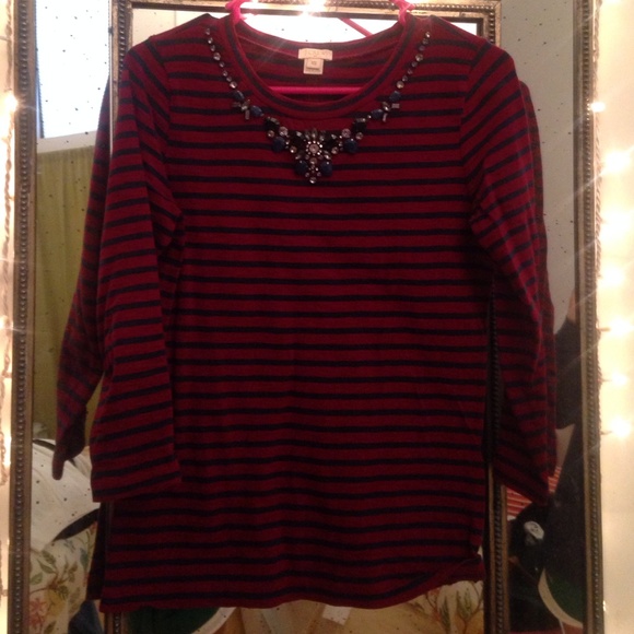 JCREW long sleeve jeweled shirt