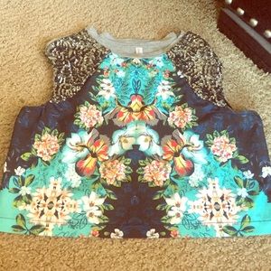 Xhilaration sequin print top
