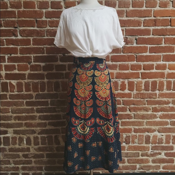 Vintage Dresses & Skirts - Vintage 1970s Laboni Wrap Skirt SZ XS SM MED LG