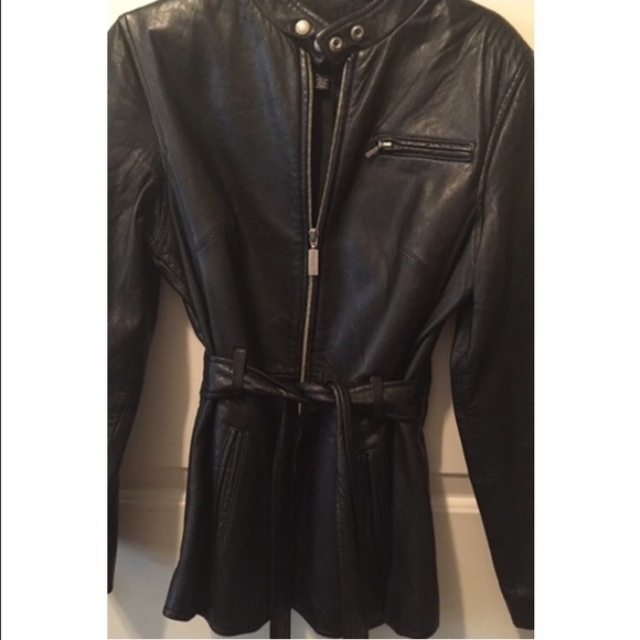 🚫SOLD‼️ Kenneth Cole Black Fitted Leather Jacket