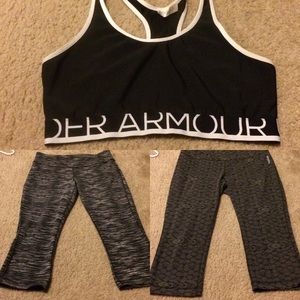 Workout Bundle: Under Armour Bra & 2 Reebok Tights