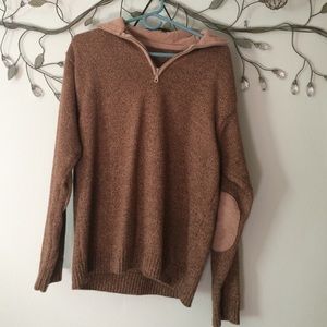 Vintage Camel Partial Zip Down Sweater