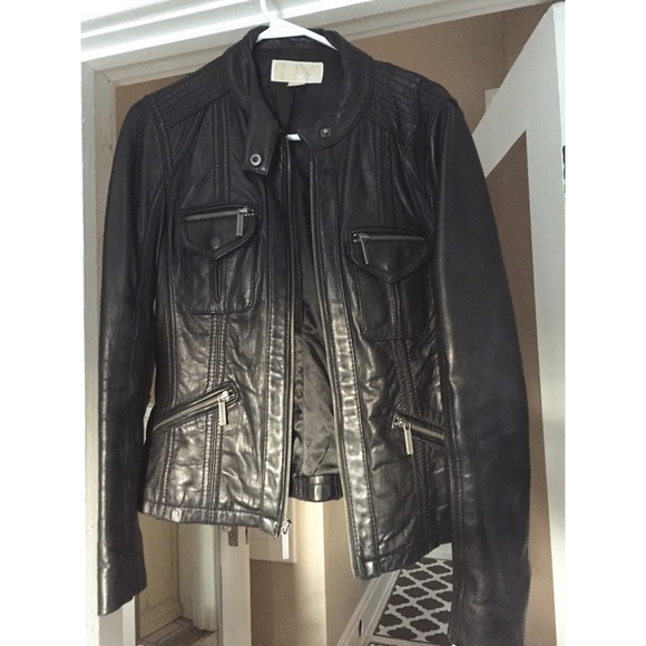 Michael Kors Leather Moto Jacket