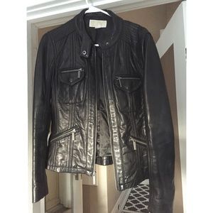 Michael Kors Leather Moto Jacket