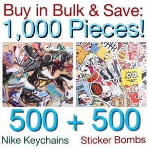 500 Keychains + 500 Stickers (1,000 pieces!)