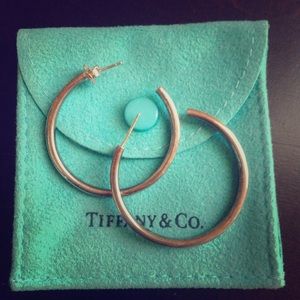 Silver Tiffany hoop earrings