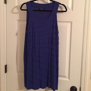 blue ruffle tunic top