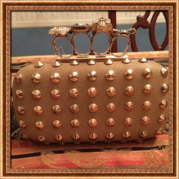 ALDO studded clutch