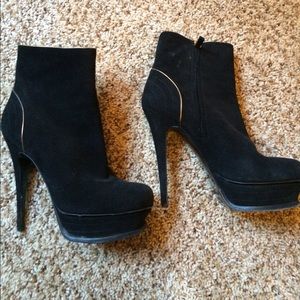 YSL Booties black and gold detail