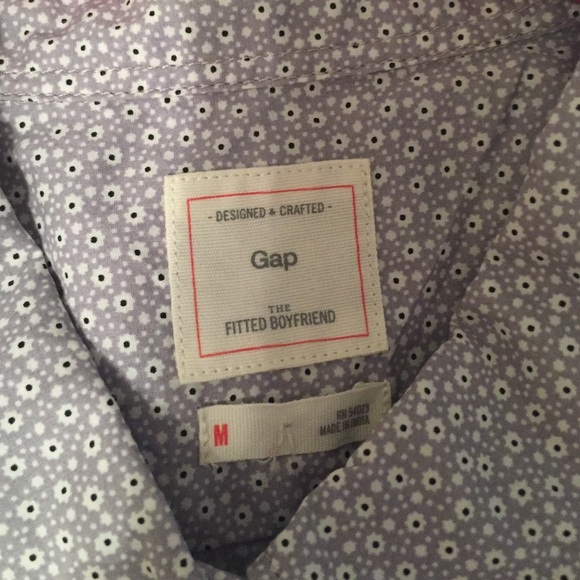 Fitted Oxford shirt gray with lil flowers - Picture 3 of 3