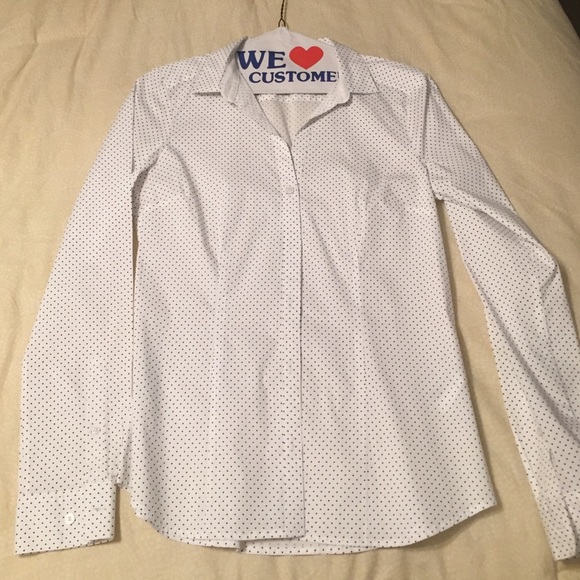 White polka dot fitted Oxford - Picture 1 of 2